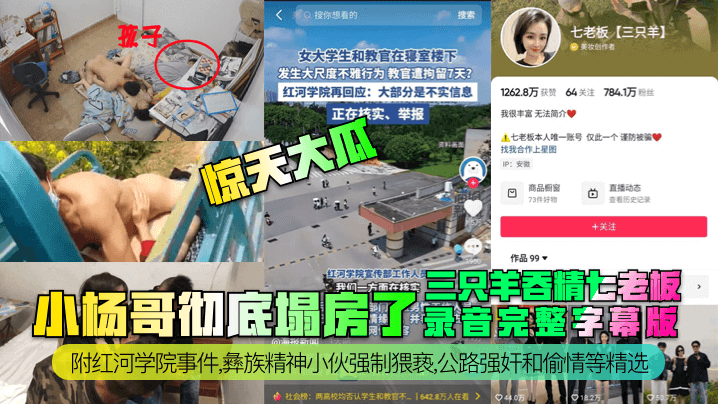 惊天大瓜小杨哥彻底塌房了三只羊吞精齐老板录音完整字幕版附红河学院事件彝族精神小伙强制猥亵公路强奸和偷情等精选海报剧照